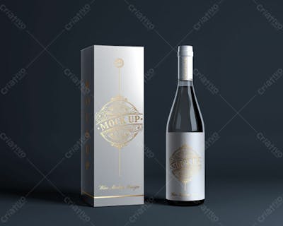 Wine Bottle Packaging Mockup Minimal
