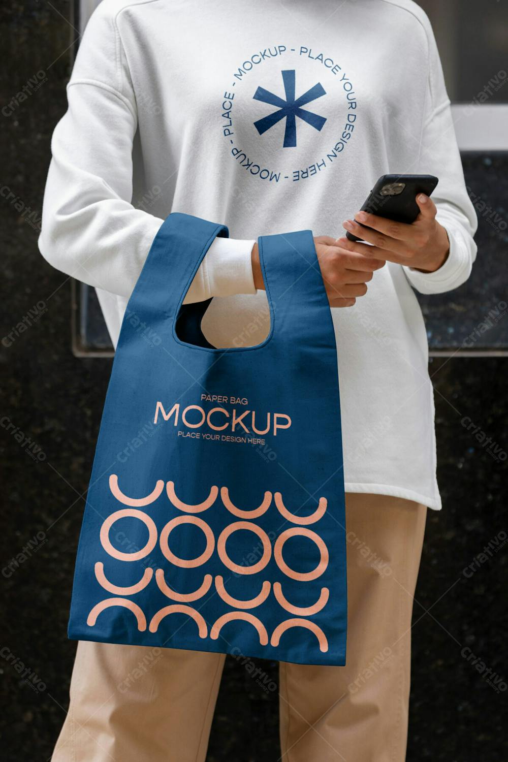 Woman Holding Shopping Bag Outdoors Street