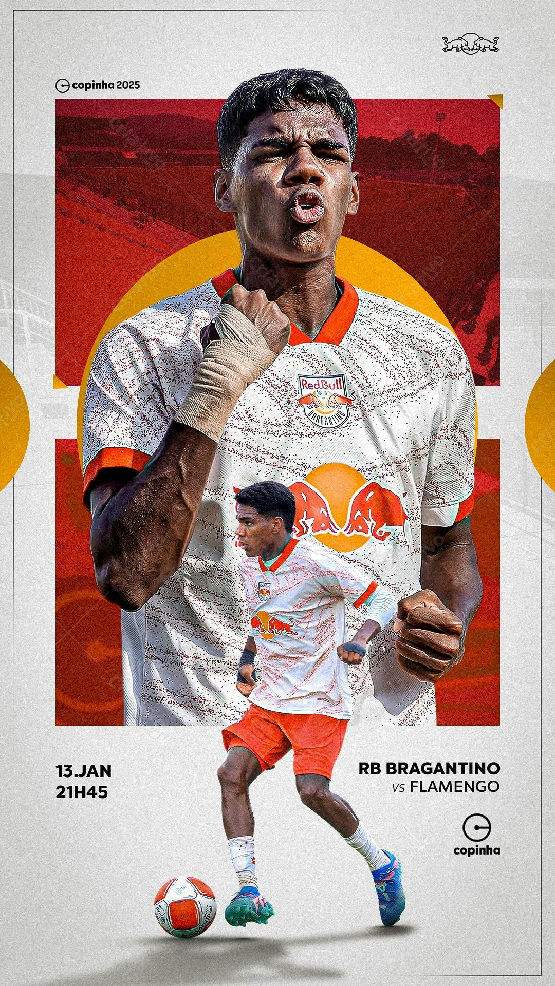 Poster Jogo de Futebol RB Bragantino x Flamengo PSD Editável