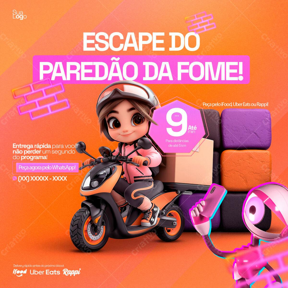 Flyer para Delivery Rápido PSD Editável