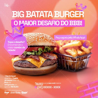 Coleção Big Brother Burgers Social Media Psd Editavel 8
