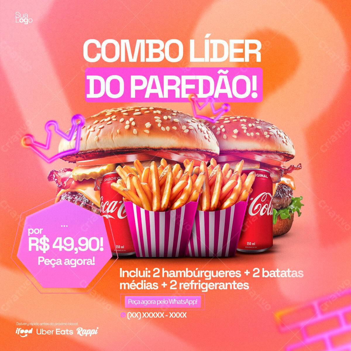 Flyer Combo do Paredão Burger PSD Editável
