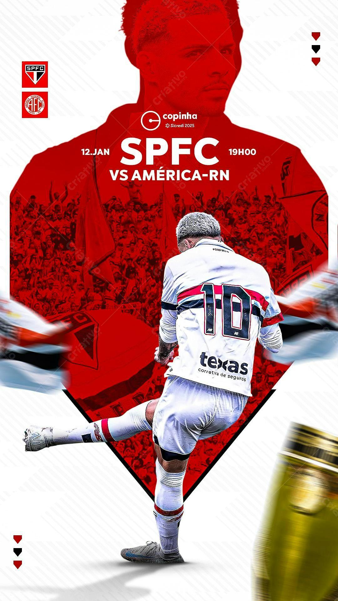 Flyer SPFC x América-RN PSD Editável
