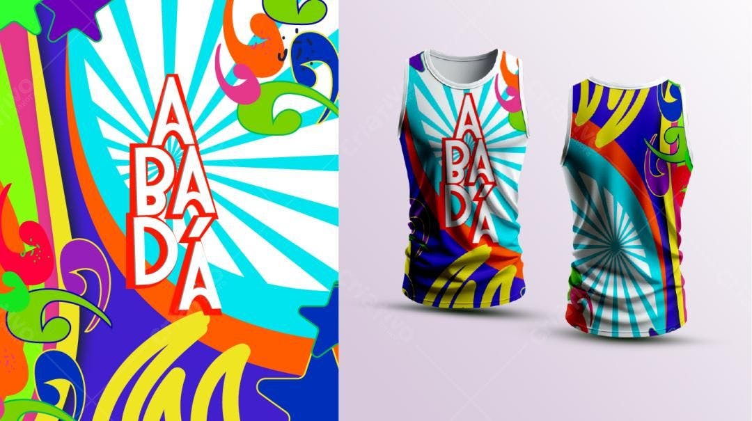 Padrão vetorial colorido para camiseta Abadá