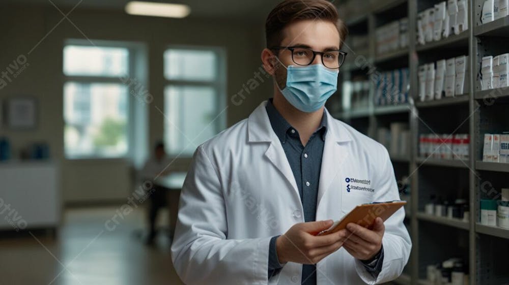 Farmacêutico Fazendo Anotações De Remédio