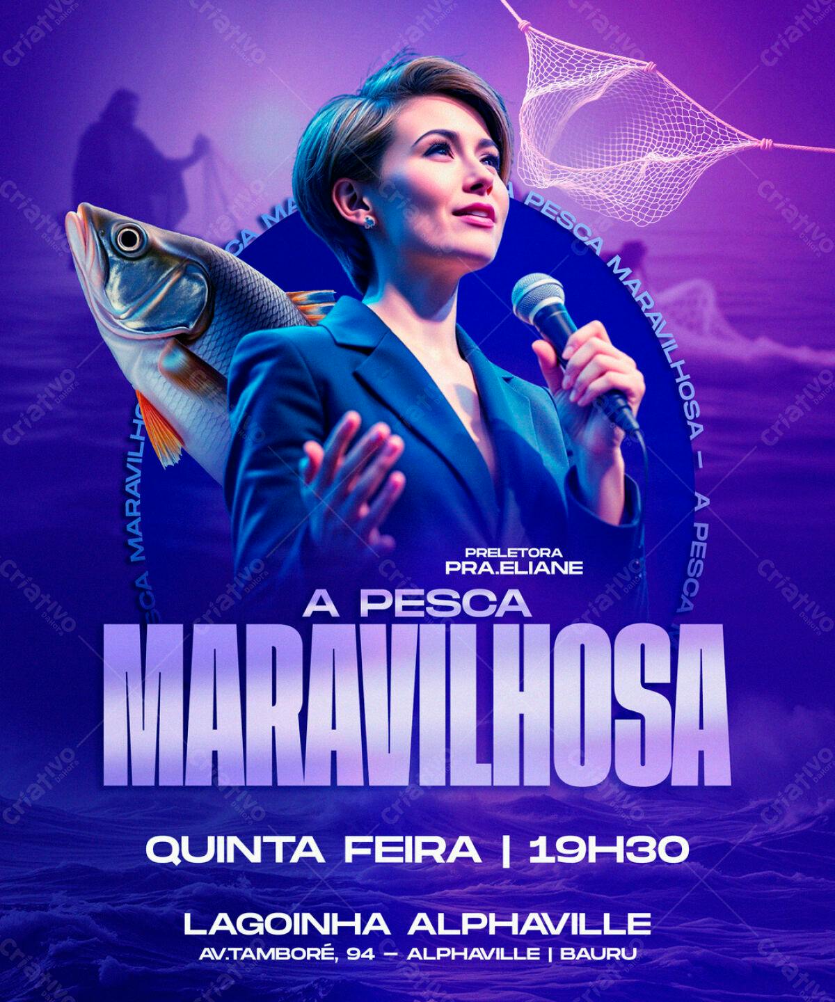 Flyer para Evento A Pesca Maravilhosa PSD Editável