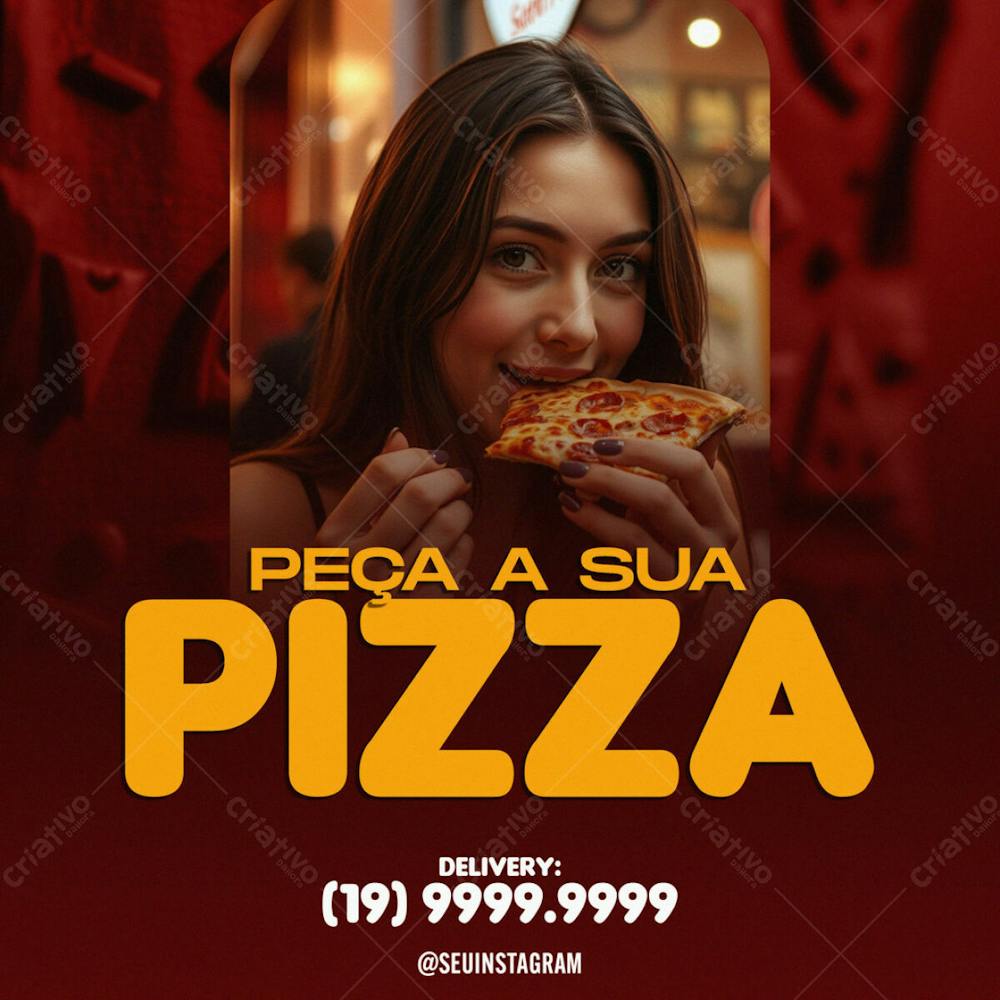 Flyer Peça Sua Pizza Cartaz De Pizzaria Delivery