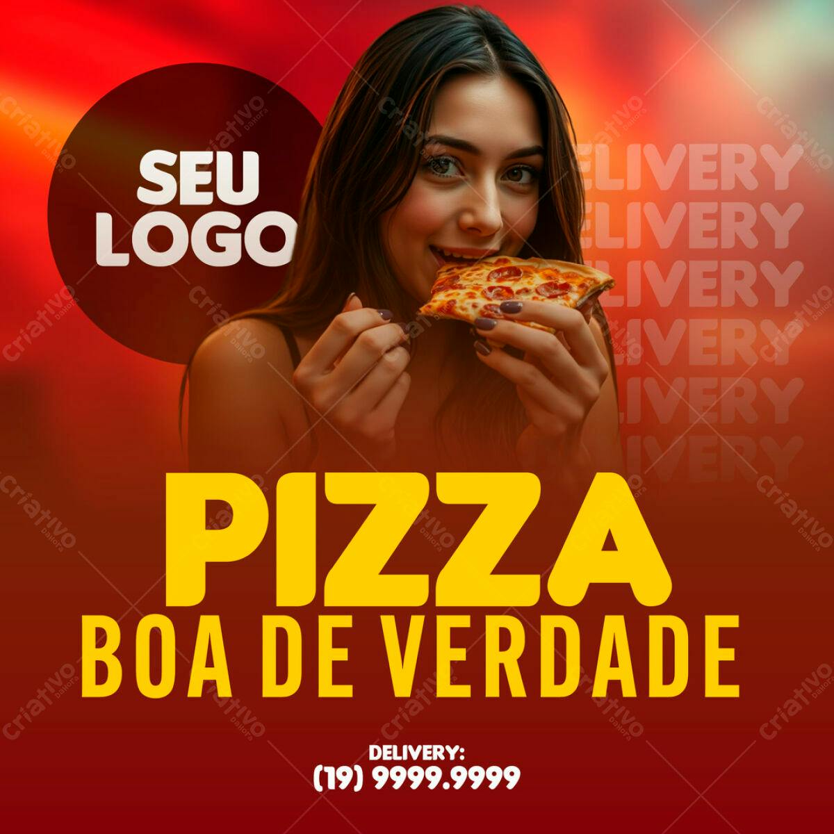 Post para Delivery de Pizza PSD Editável