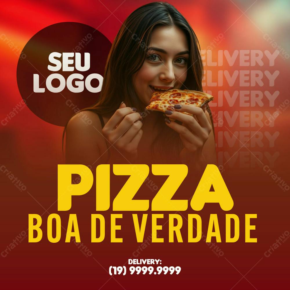 Flyer Pizza Boa De Verdade Cartaz De Pizzaria Delivery