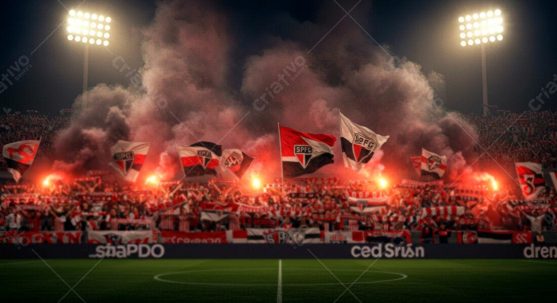 Torcida São Paulo em jogo noturno