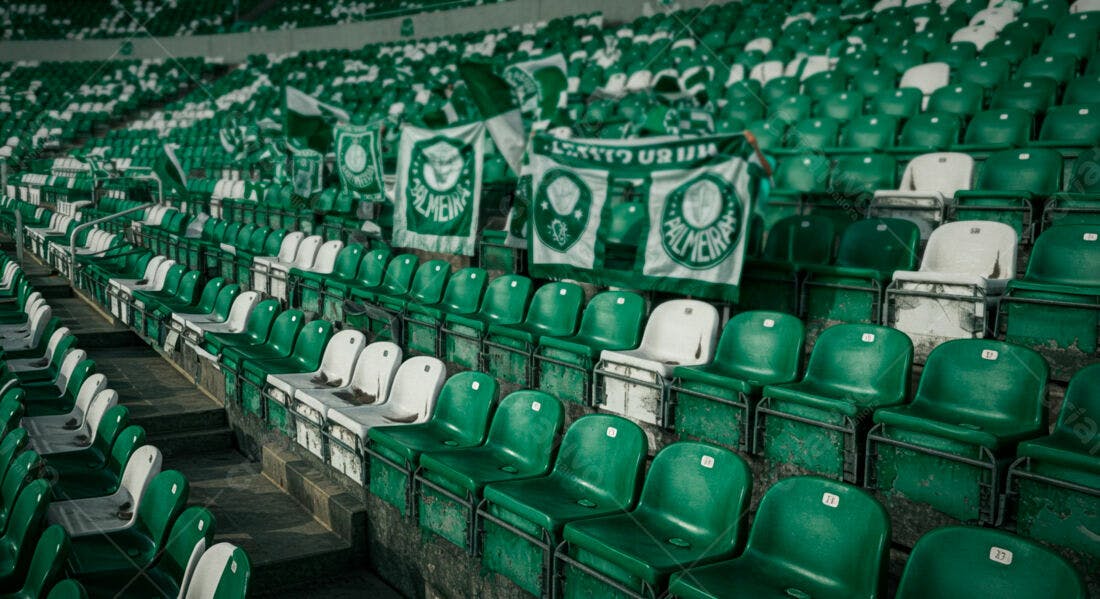 Cadeiras de estádio Palmeiras verde e branco