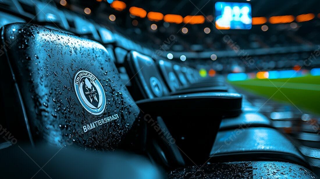 Assentos molhados estádio futebol