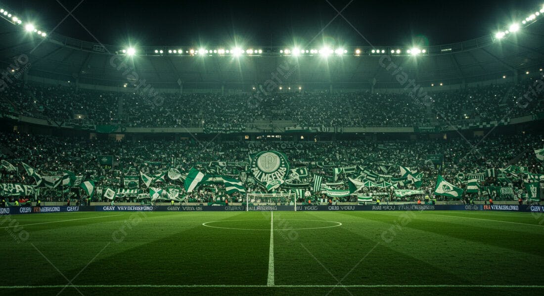 Estádio lotado de torcedores do Palmeiras