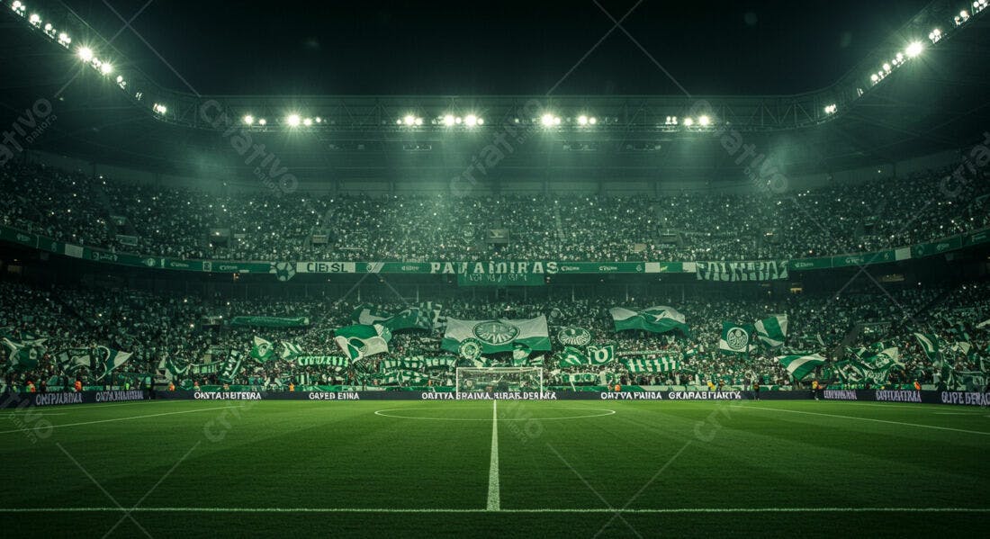 Estádio lotado com torcedores fanáticos