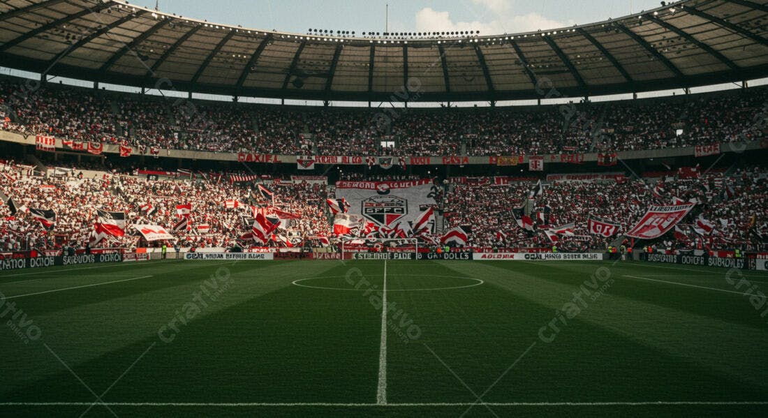 Estádio lotado torcedores futebol