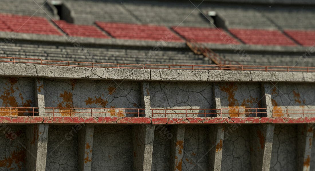 Estádio abandonado estrutura de concreto
