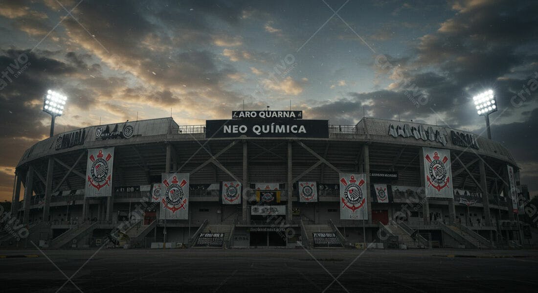 Estádio de Futebol ao Entardecer
