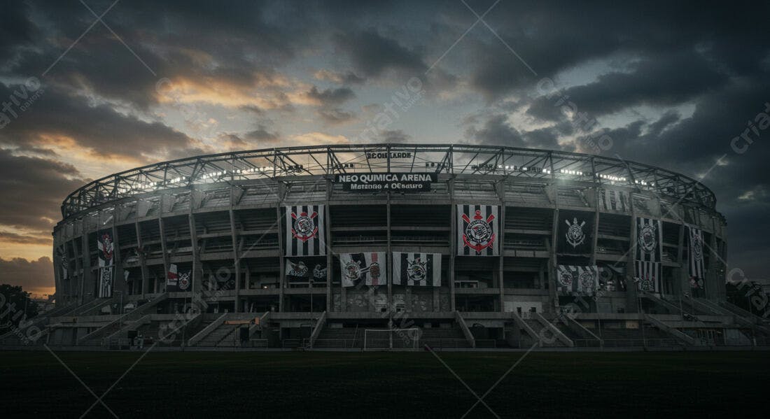 Estádio Neo Química Arena ao entardecer