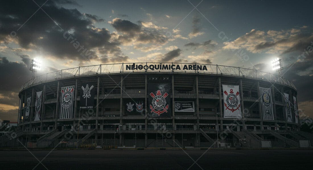 Estádio Neo Química Arena ao entardecer