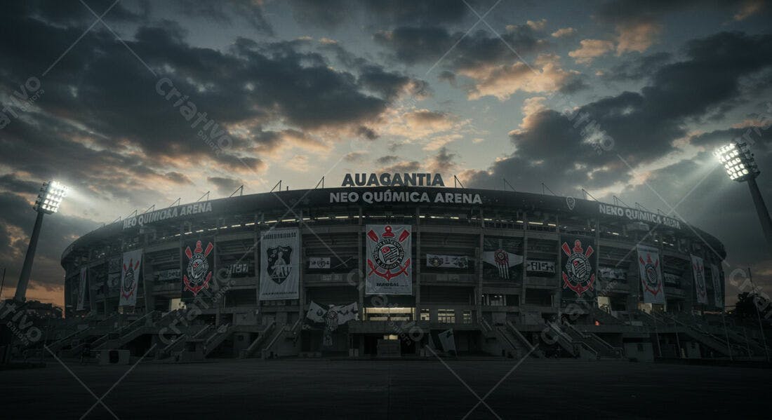 Estádio Neo Química Arena ao entardecer