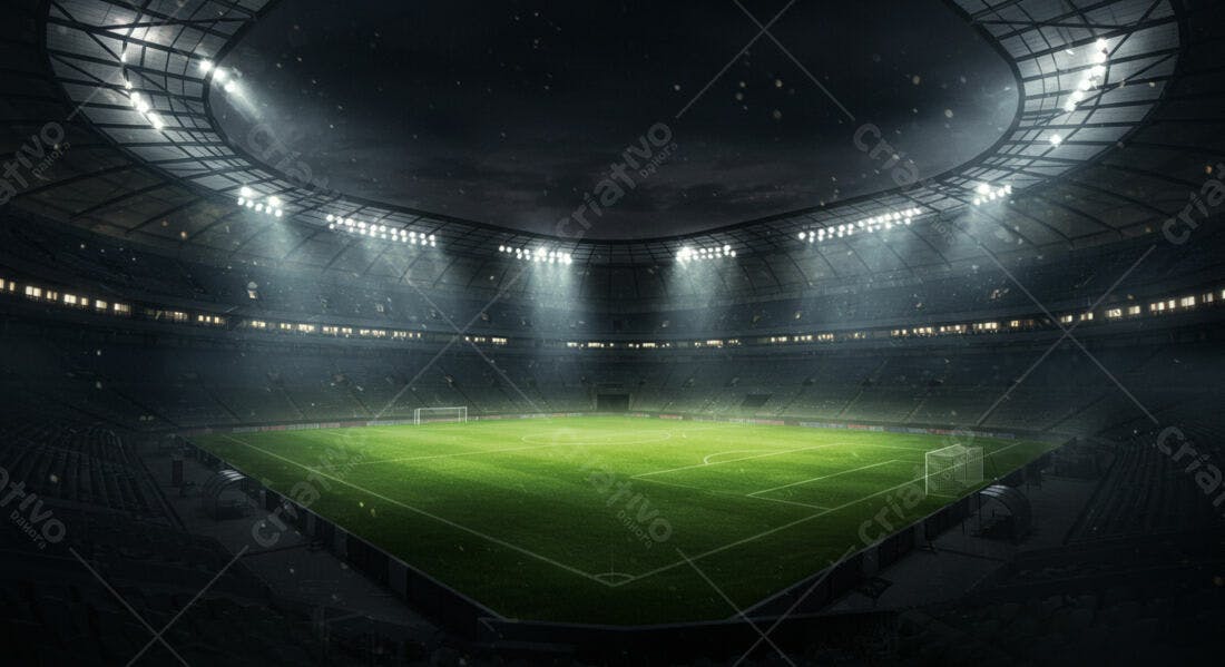 Estádio de futebol vazio à noite