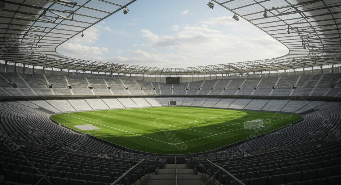 Estádio de futebol moderno vazio