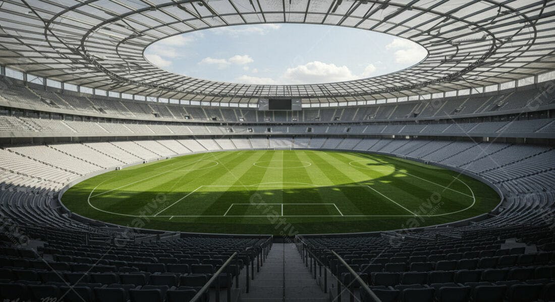 Estádio de futebol moderno vazio