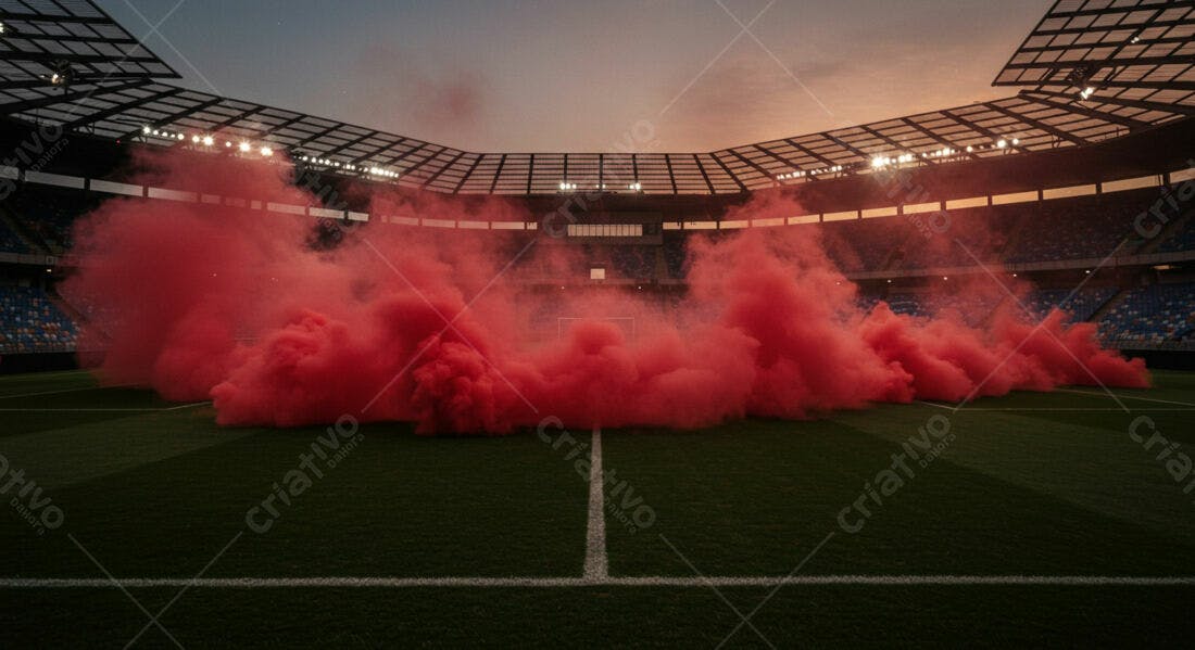 Fumaça Vermelha Estádio Futebol