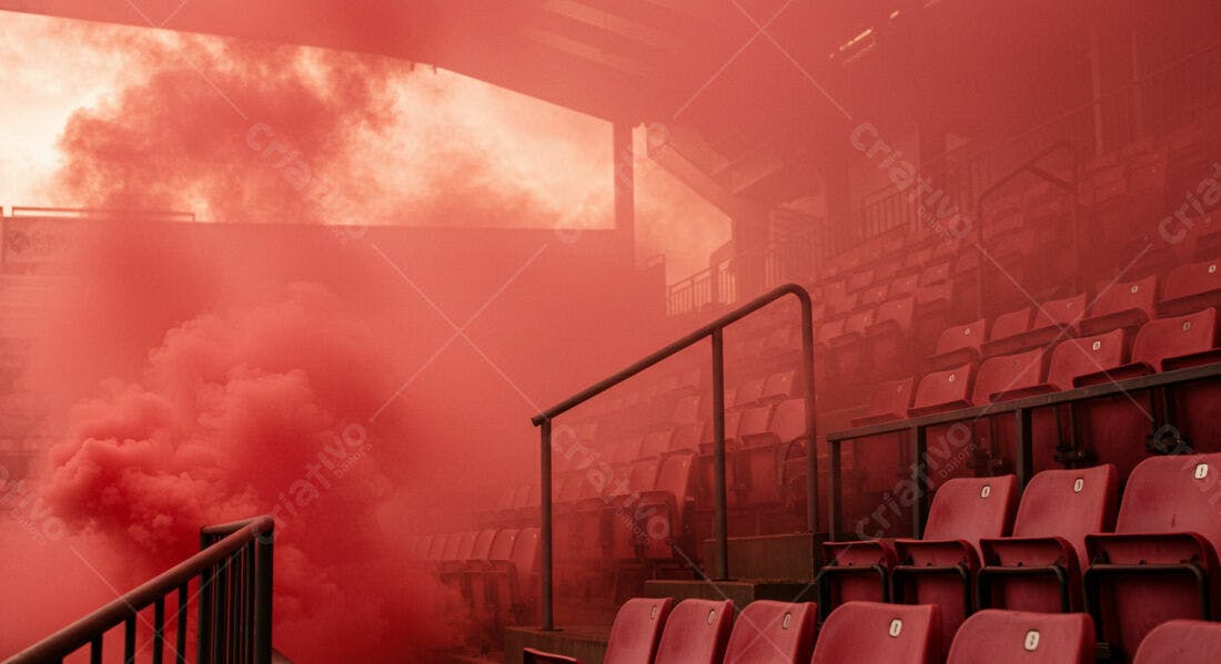 Estádio em névoa vermelha