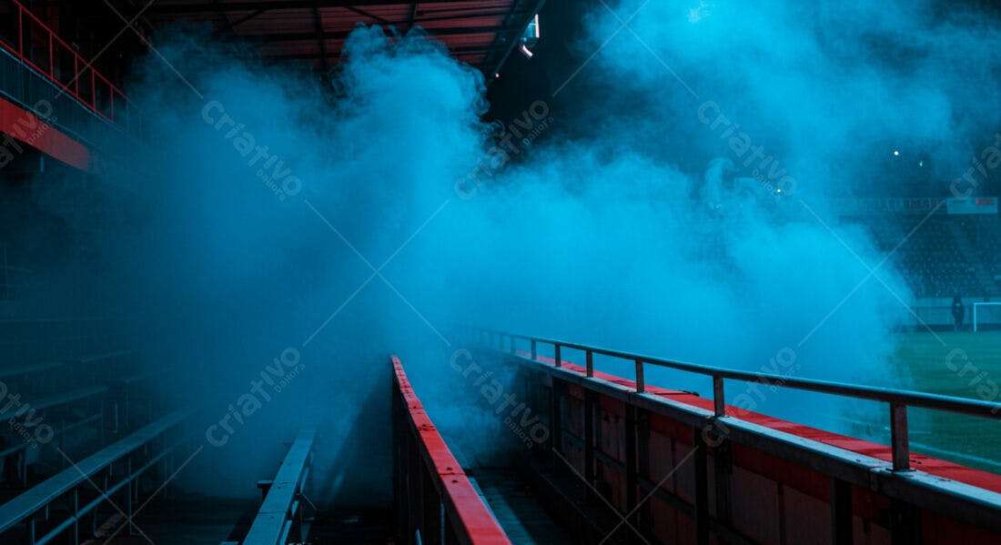 Estádio Envolto em Fumaça Azul