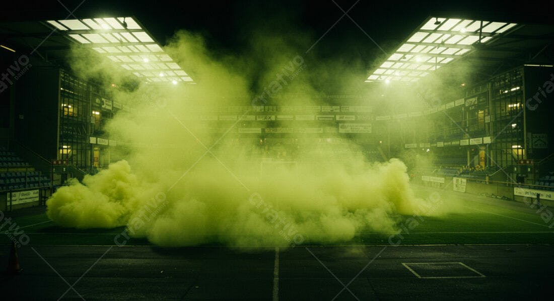 Fumaça verde em estádio de futebol