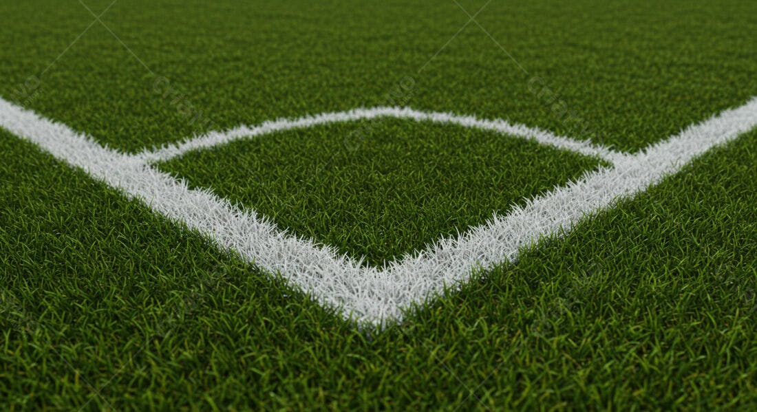 Gramado de Futebol Linhas Brancas