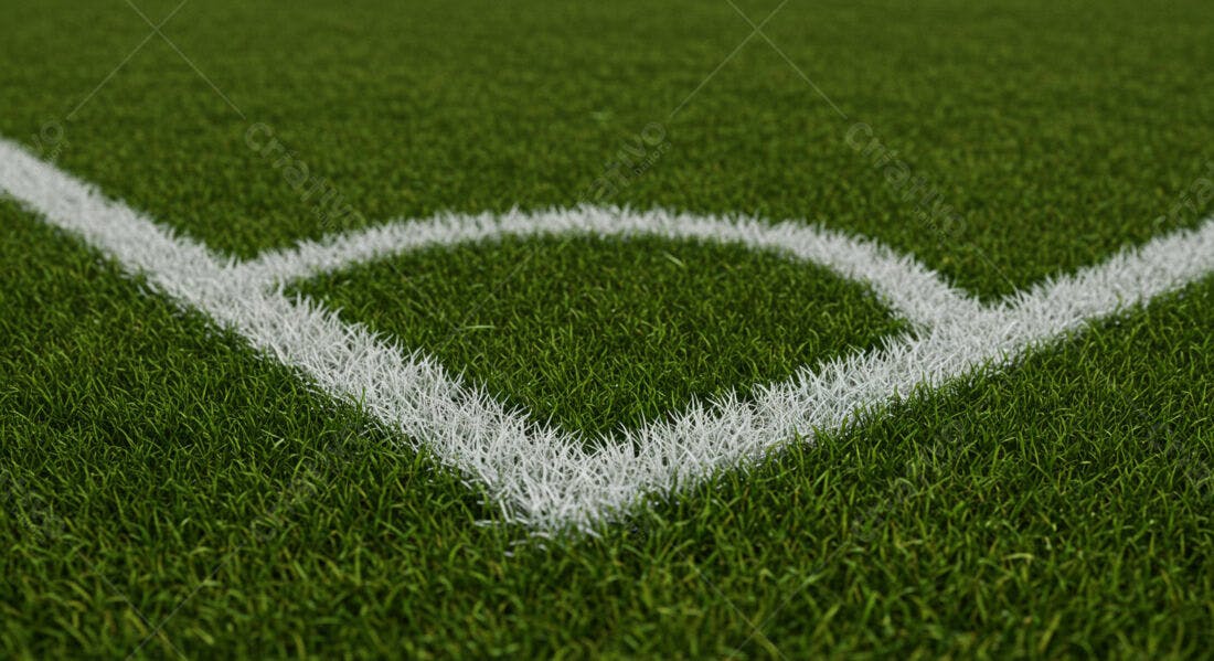 Campo de futebol canto grama verde
