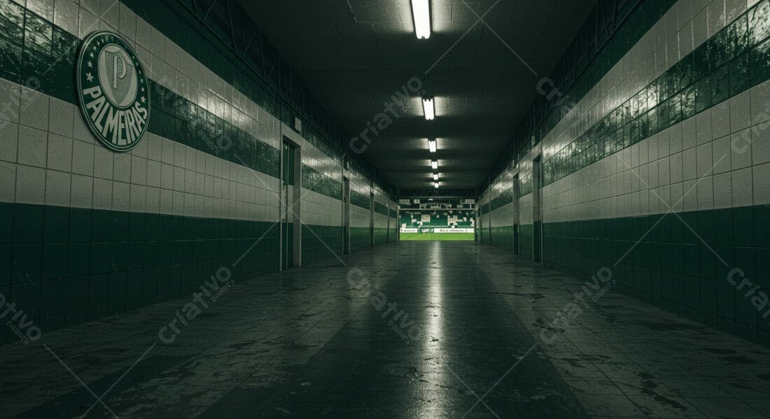 Túnel Palmeiras futebol verde branco