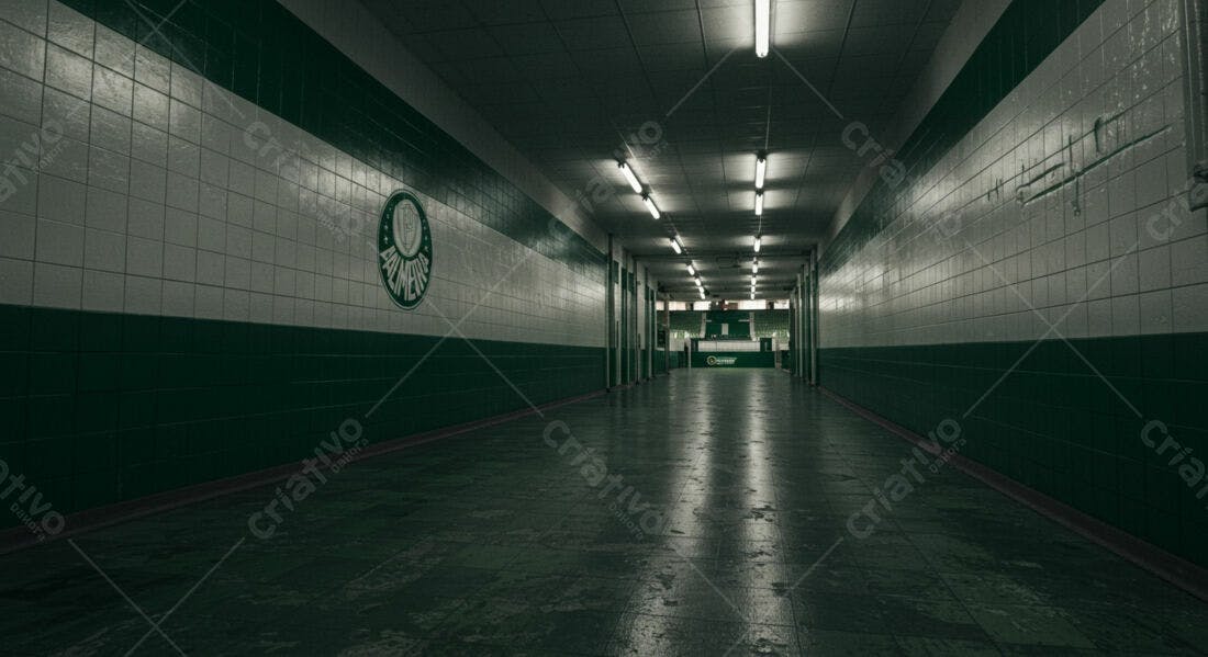 Corredor Palmeiras Verde e Branco Estádio