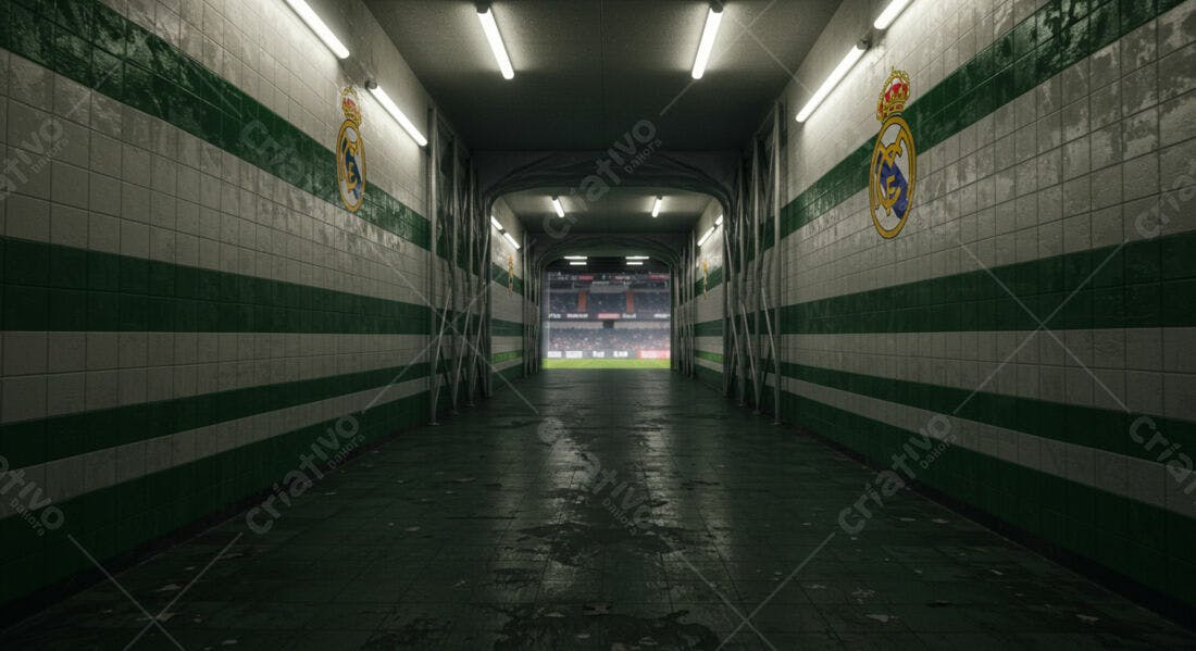 Túnel de acesso ao estádio Real Madrid