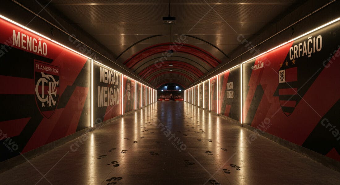 Túnel Flamengo cores vermelho e preto