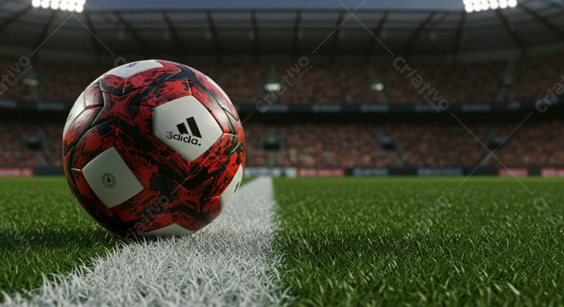 Bola de futebol Adidas em campo profissional