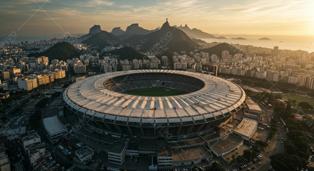 Estádio do Maracanã ao amanhecer no Rio