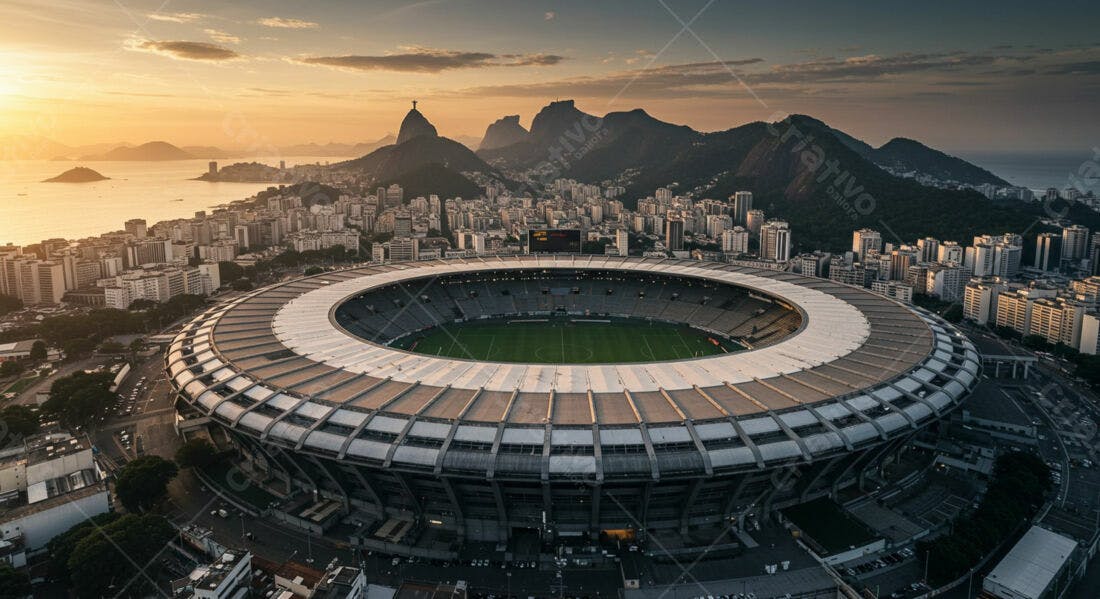 Estádio Maracanã ao amanhecer no Rio