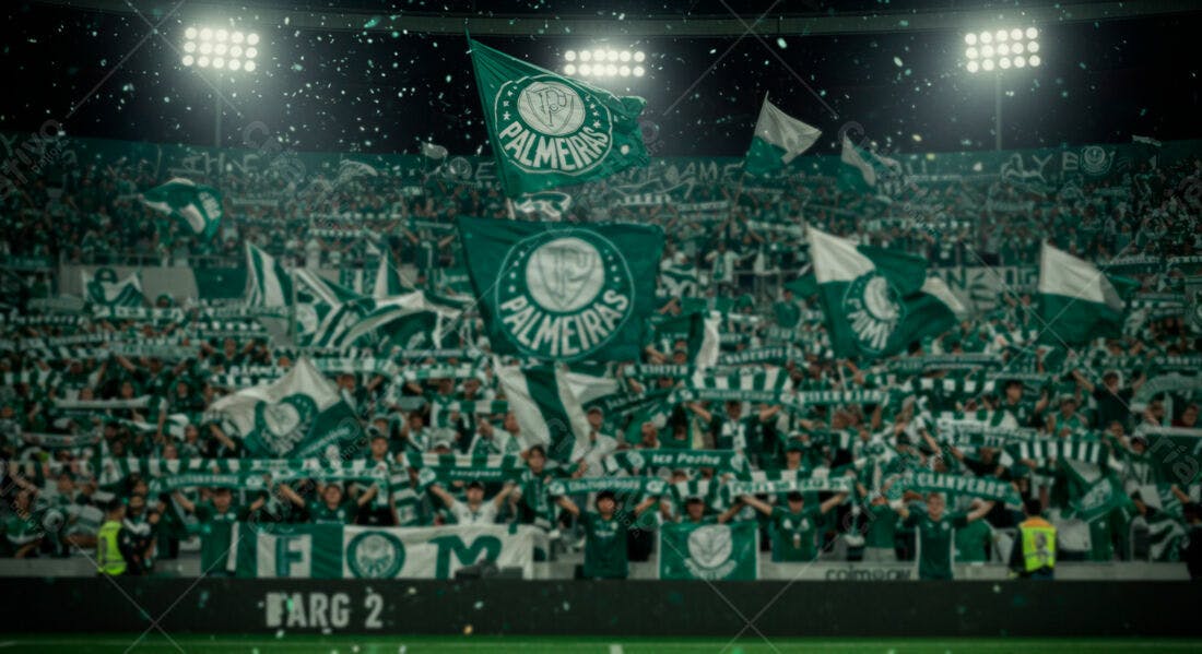 Torcida Palmeiras em jogo noturno
