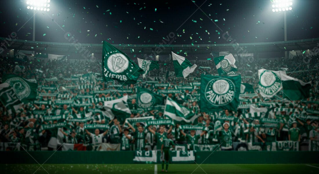 Torcida Palmeiras em jogo noturno