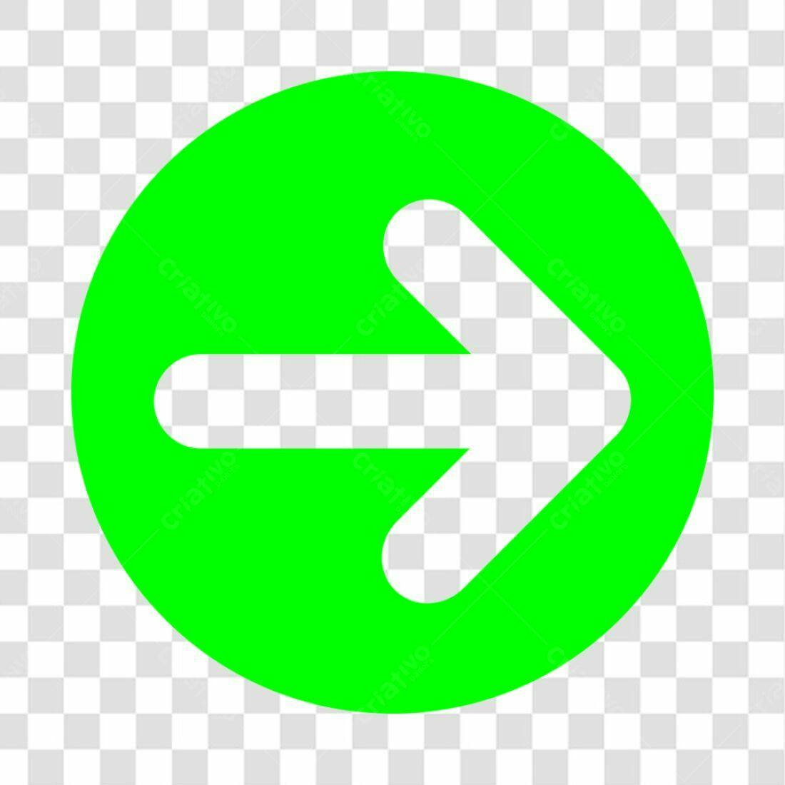Icone Seta Direita Verde PNG com fundo transparente
