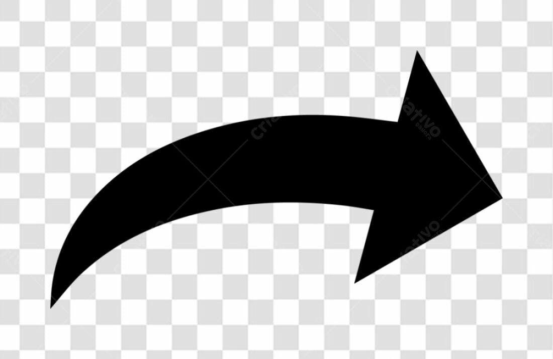 Ícone seta curva preta PNG com fundo transparente