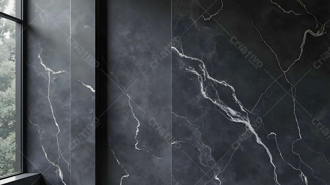 Textura Mármore Preto e Branco para Design de Interiores