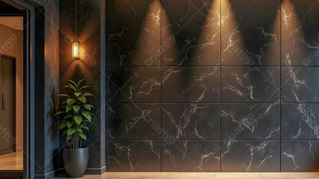 Textura Mármore Preto para Design de Interiores