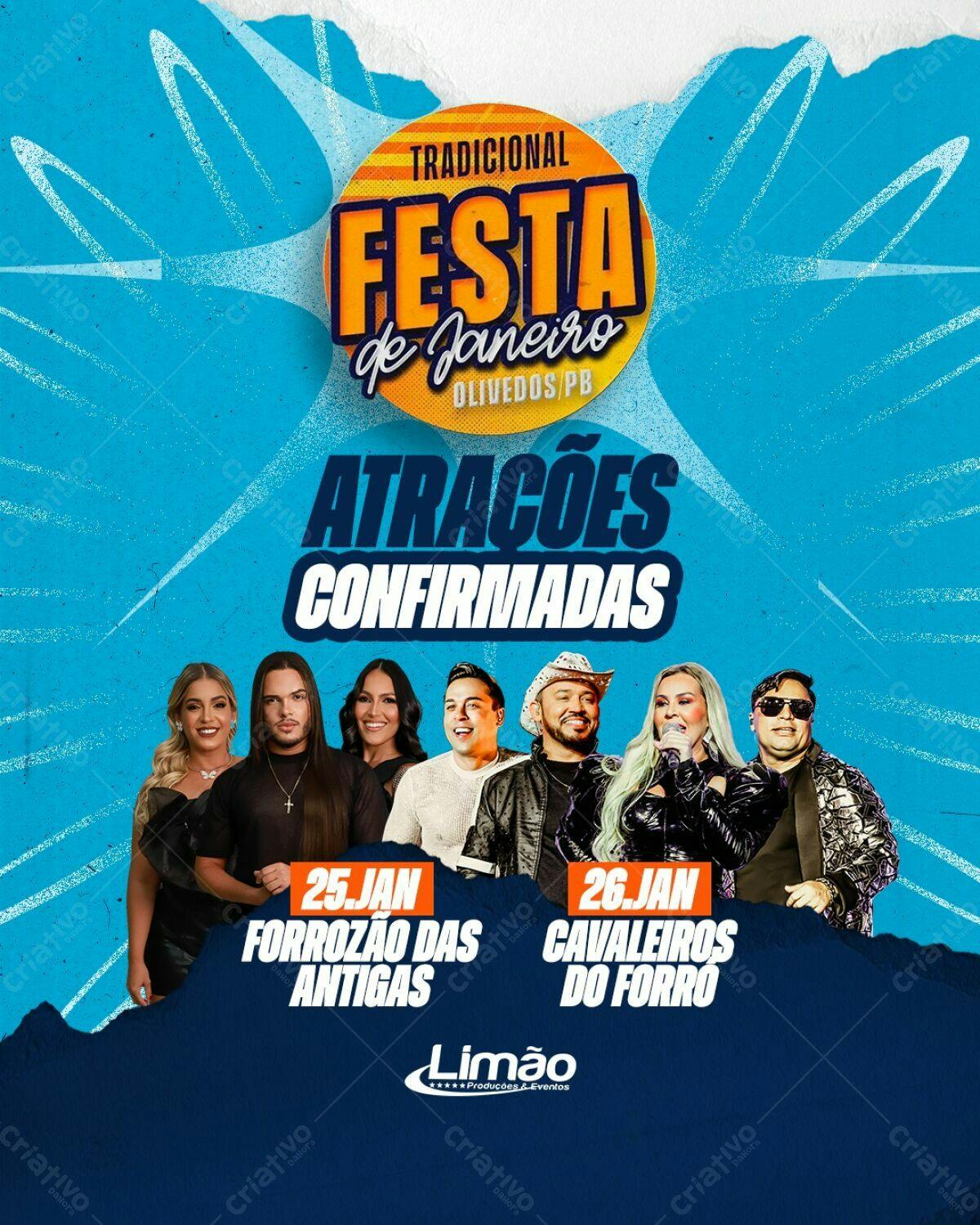 Flyer Festa de Janeiro PSD Editável