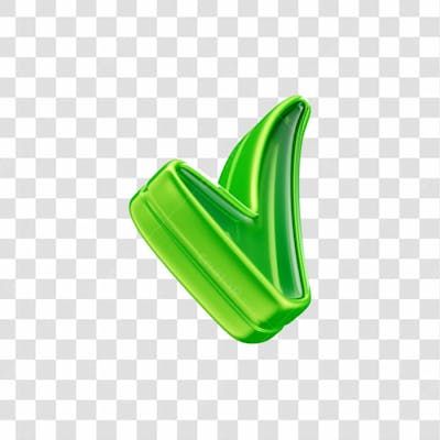 Asset 3D Realista De Ícone De Marcar Check Verde Com Fundo Isolado