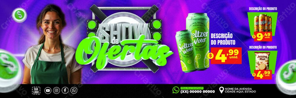 BANNER SHOW DE OFERTAS SUPERMERCADO REDES SOCIAIS