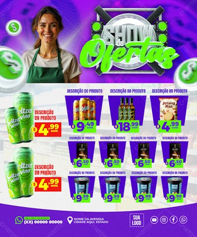 ENCARTE SHOW DE OFERTAS SUPERMERCADO REDES SOCIAIS